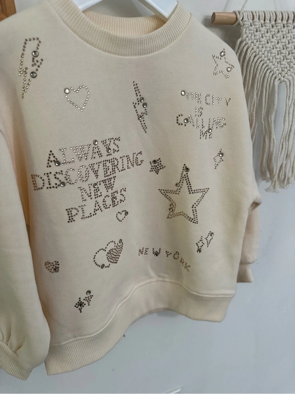 Zara - size 7 - gem/rhinestone sweatshirt